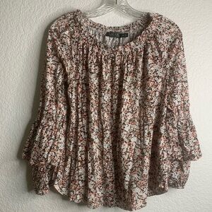 Lauren Ralph Lauren Floral Blouse - Pink and White